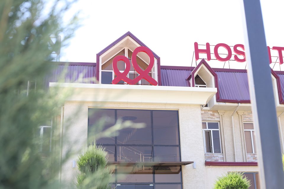 Логотип на фасаде — American Hospital